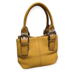 Tignanello Yellow Italian Leather Silver-tone Buckles